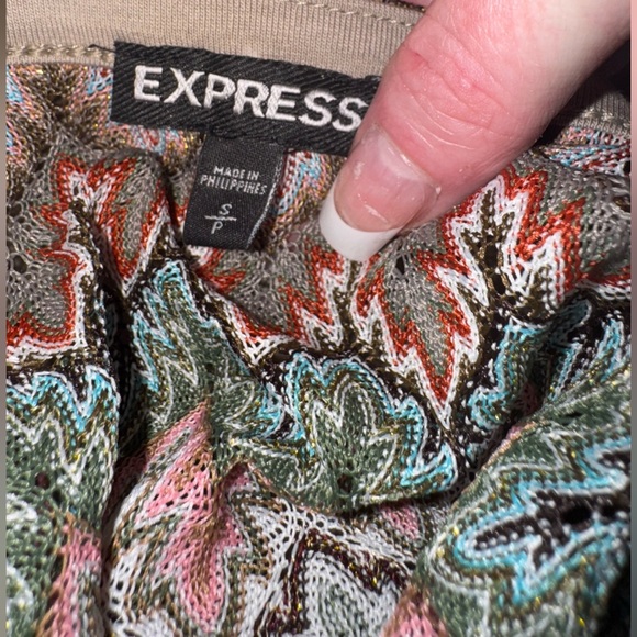 Express Womens Strapless Fitted Sparkly Multicolor Top~Side Zipper~Lined~small - Picture 3 of 16